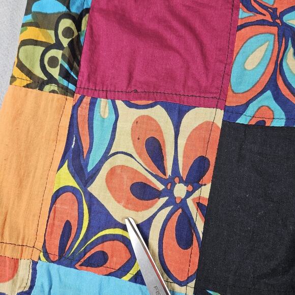 Rising International Patchwork Dress Size XXL Sun Dress Boho Hippie Artsy Cotton - Picture 3 of 14